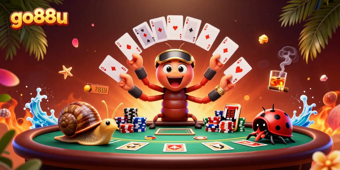 Experience thrilling gameplay at go88u with vibrant poker action among animated characters.
