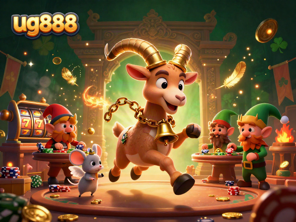 Experience the thrilling atmosphere of ug888 with Krampus in a holiday-horror casino scene.