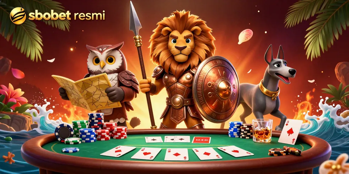 Experience sbobet resmi action with the Spartan lion and tactical owl in a dynamic casino scene.