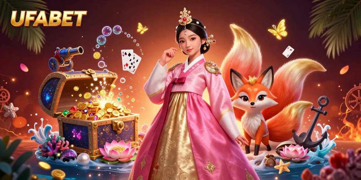 Experience thrilling gameplay at UFABET with a stunning Asian-themed casino illustration showcasing vibrant elements.