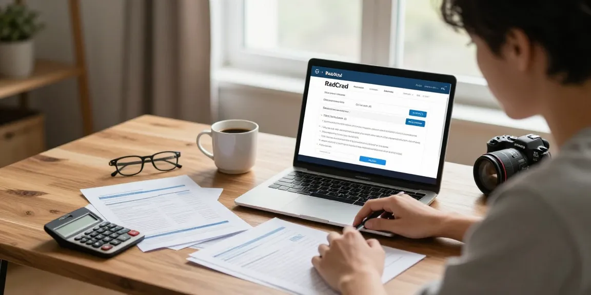 $350 loan application being filled out online in a home office setting with natural light.