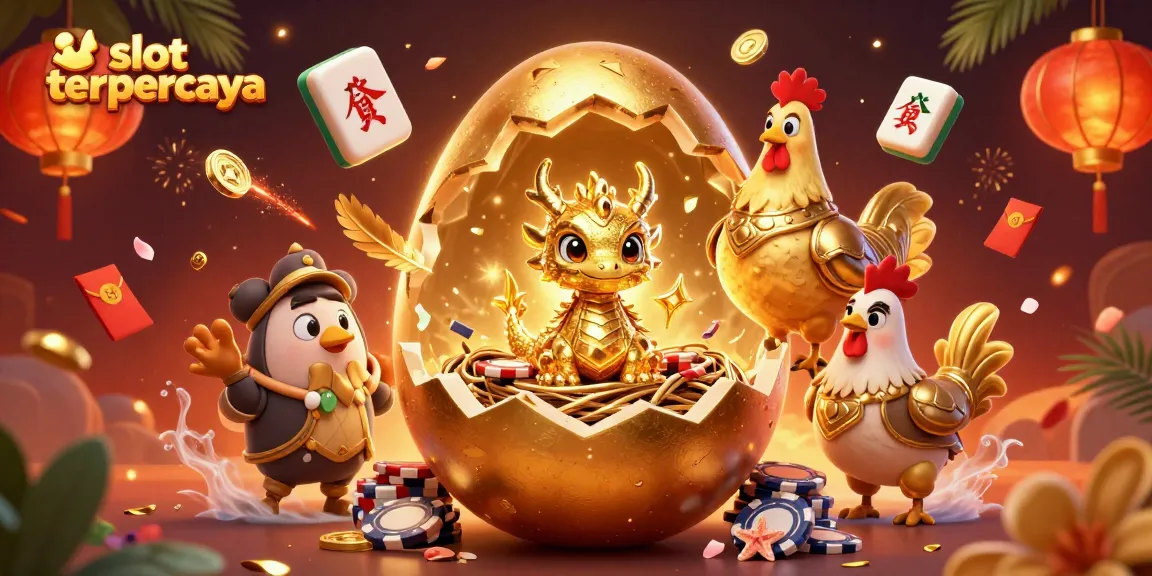 Experience the excitement of slot terpercaya with our vibrant, gold-themed casino illustration.